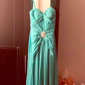 Prom turquoise long dress